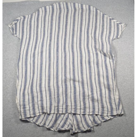 CP Shades Women Cardian Small Oversize Linen Striped Flowy Tie Front Lounge - Picture 8 of 9